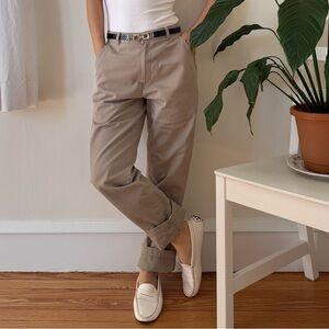 Vintage Bagatelle 100% Cotton Beige Minimalist Preppy Chino Pants Size Petite 4